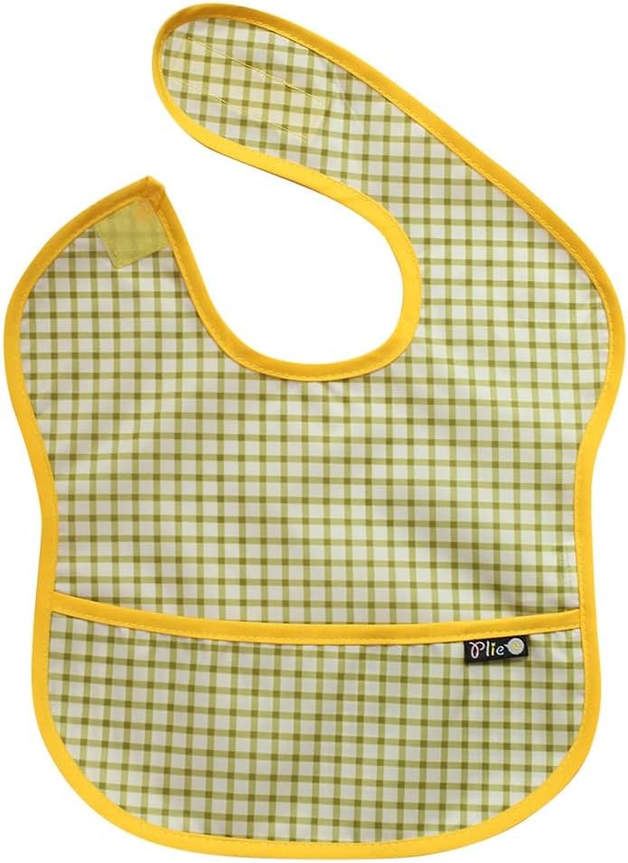 Plie Waterproof Bibs for Girl or Boy, SuperBib Baby and Toddler for 6-24 Months, Essential Must Have for Eating