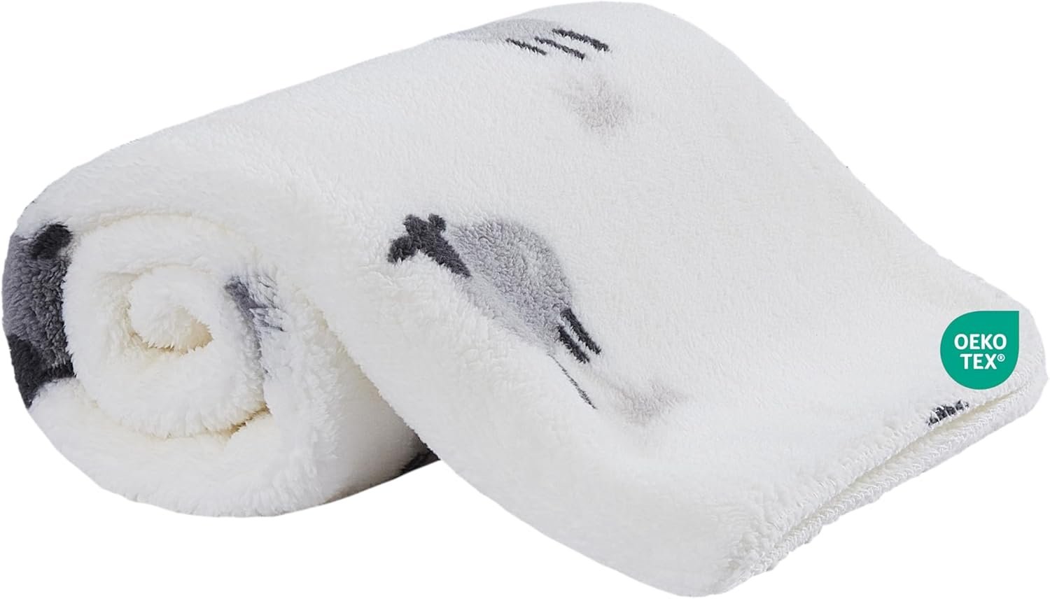 Soft Cozy Sherpa Fleece Baby Blankets Animal Pattern Fluffy Plush Receiving Blanket for Newborn Infant Toddler Thick Warm Crib Stroller Blanket for Boys Girls 30″x40″ White Sheep