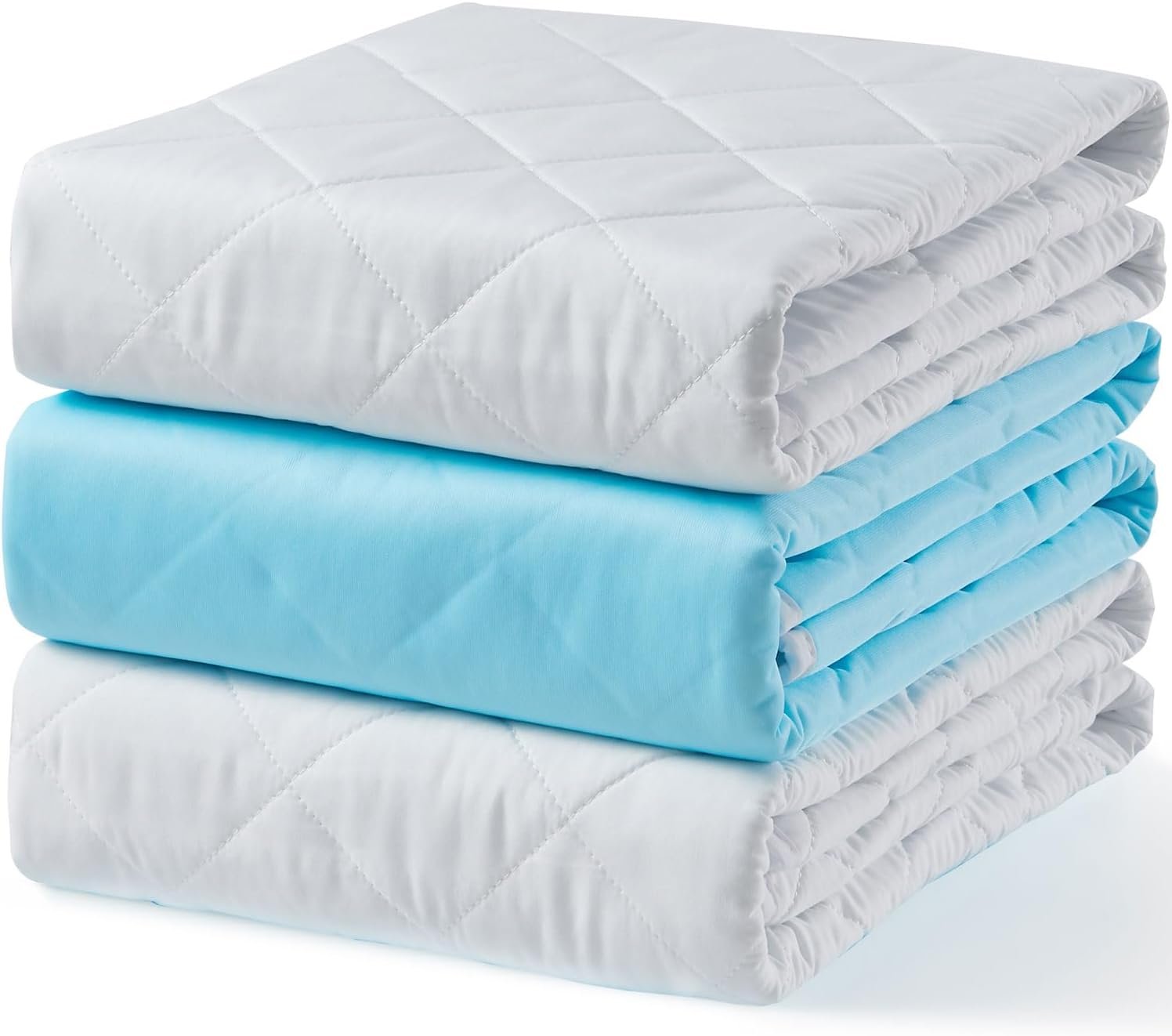 KANECH Washable Waterproof Underpads 18″x24″ (3 Pack) – Reusable Incontinence Bed Pads for Adults, Kids & Pets, Non-Slip, Silent, Machine Washable – for Chair, Crib, Bassinet