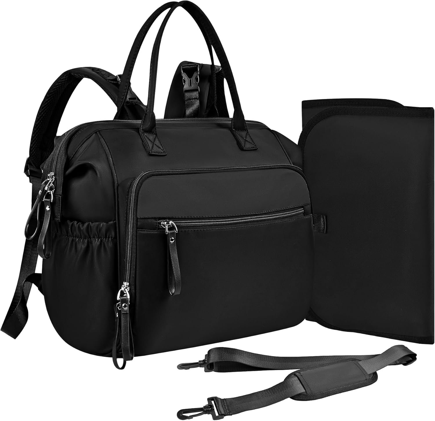 Large Diaper Bag Tote – Lightweigt Diaper Tote Bag With Large Capacity – Matching Changing Pad, Waterproof Design, Insulated Bottle Pockets, Padded Crossbody Shoulder Strap