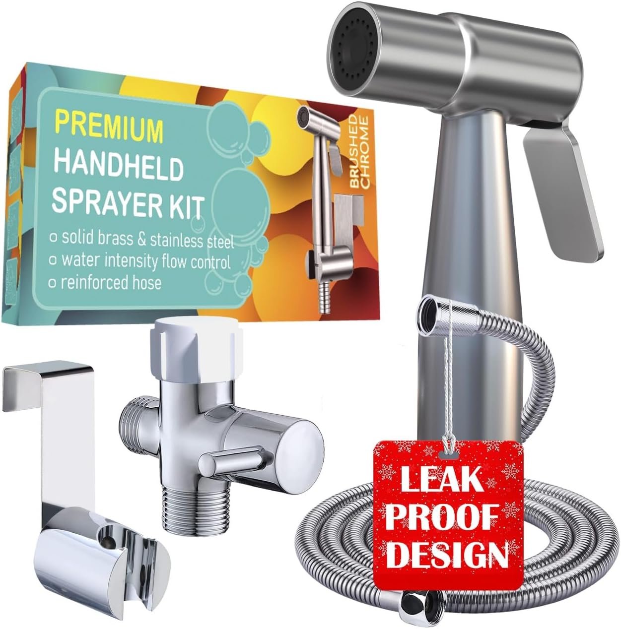 Premium Bidet Sprayer – Handheld Bide Jet Spray for Toilet | Adjustable Water Pressure | Leak-Proof Stainless Steel Toilet Bedit Sprayer | Muslim Shower | Cloth Diaper Washer | Bathroom Bidet