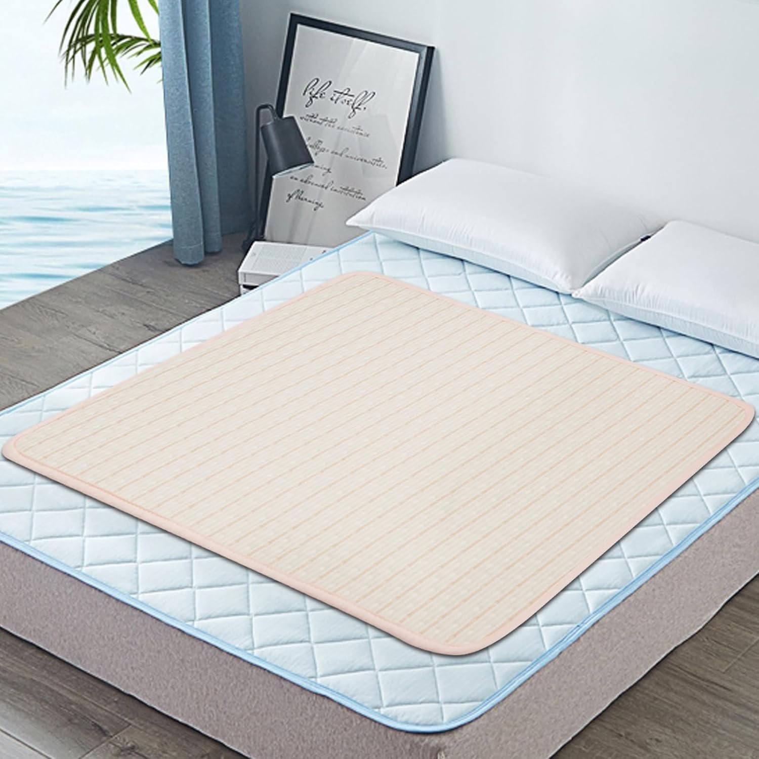 Bed Pads for Incontinence Washable, 40″x55″ Large Reusable Waterproof Soft Wetting Pee Underpad for Adults, Elderly, Seniors, Women, Kids & Pets, Machine Washable Pad for Bed, Sofa-Beige