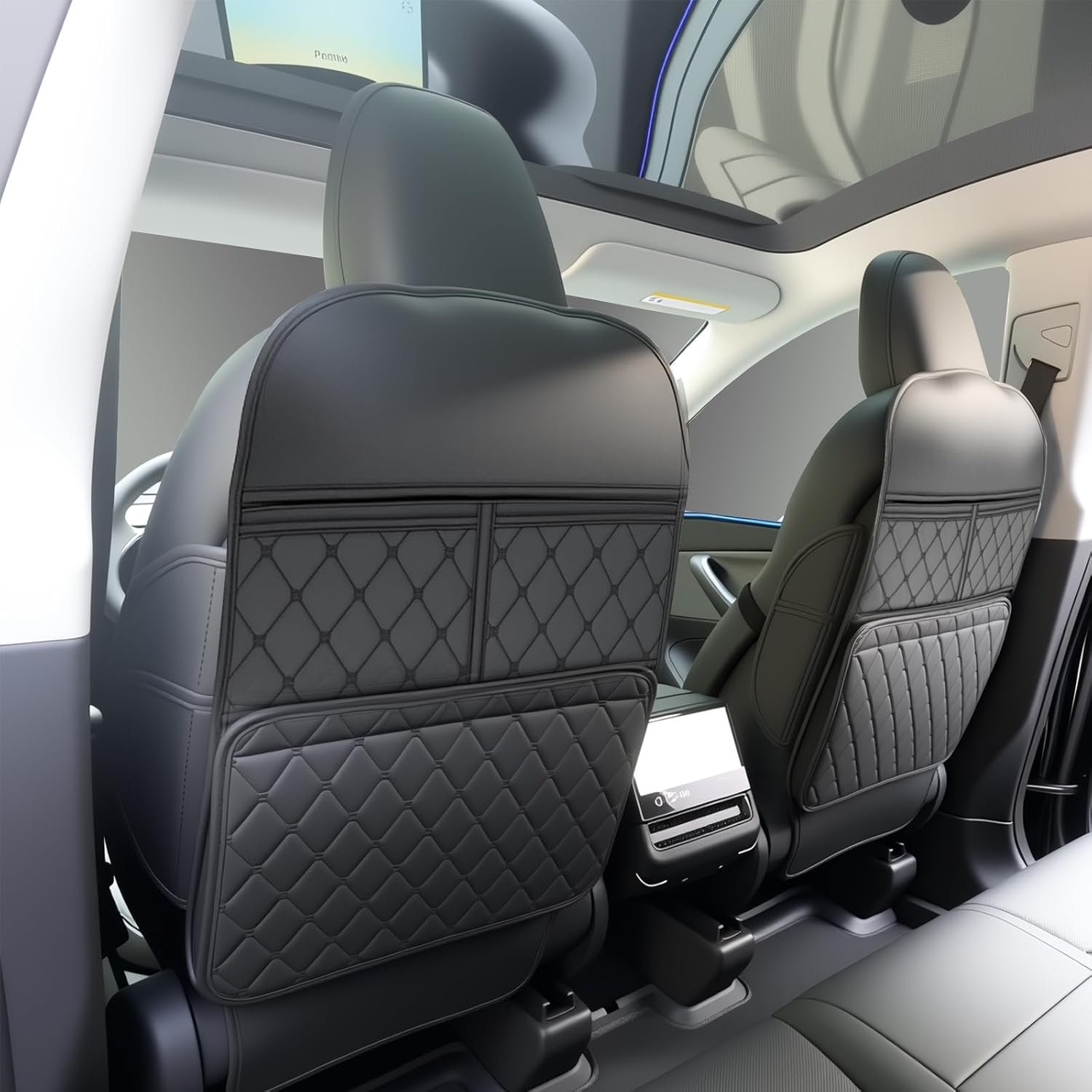 2 Pack Kick Mats Back Seat Protector，Seat Back Protector for Kids Feet Car Seat with Car Back Seat Organizer, Seat Back Protector Cover for Back of Front Seats – Protect against dirt and scuffs