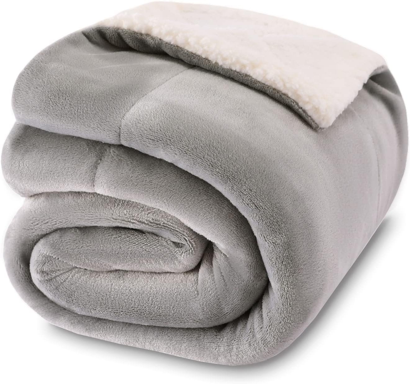 NANPIPER Baby Sherpa Blanket,Warm Toddler Throw Blanket,Soft Newborn Fleece Blanket for Winter (Light Grey,30×40 inches)