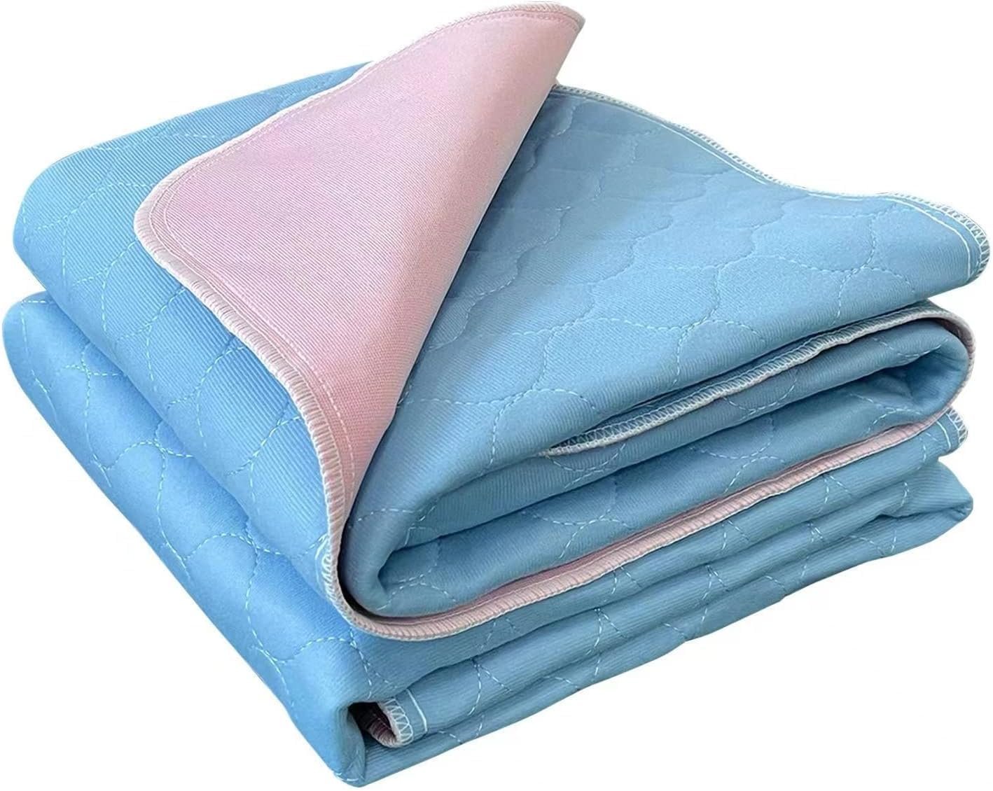 2PCS Reusable Underpads Large 34″ x 52″, Upgrade Cooling Waterproof Bed Pads with Fast Absorbent, Washable Pee Pads for Incontinence Elderly and Kids