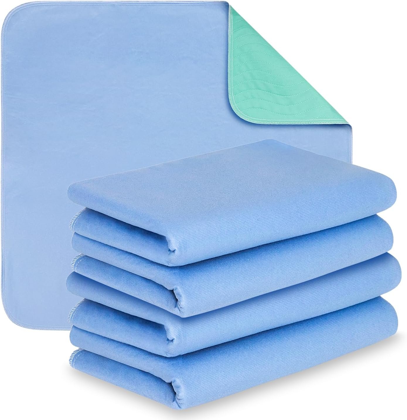 Hearth & Harbor Incontinence Bed Pads Washable Waterproof 34”x36”, Washable Pee Pads for Adults, Elderly, Kids & Pets, Heavy Absorbency Pads for Beds for Incontinence Adults, 4 Pack Reusable Underpads