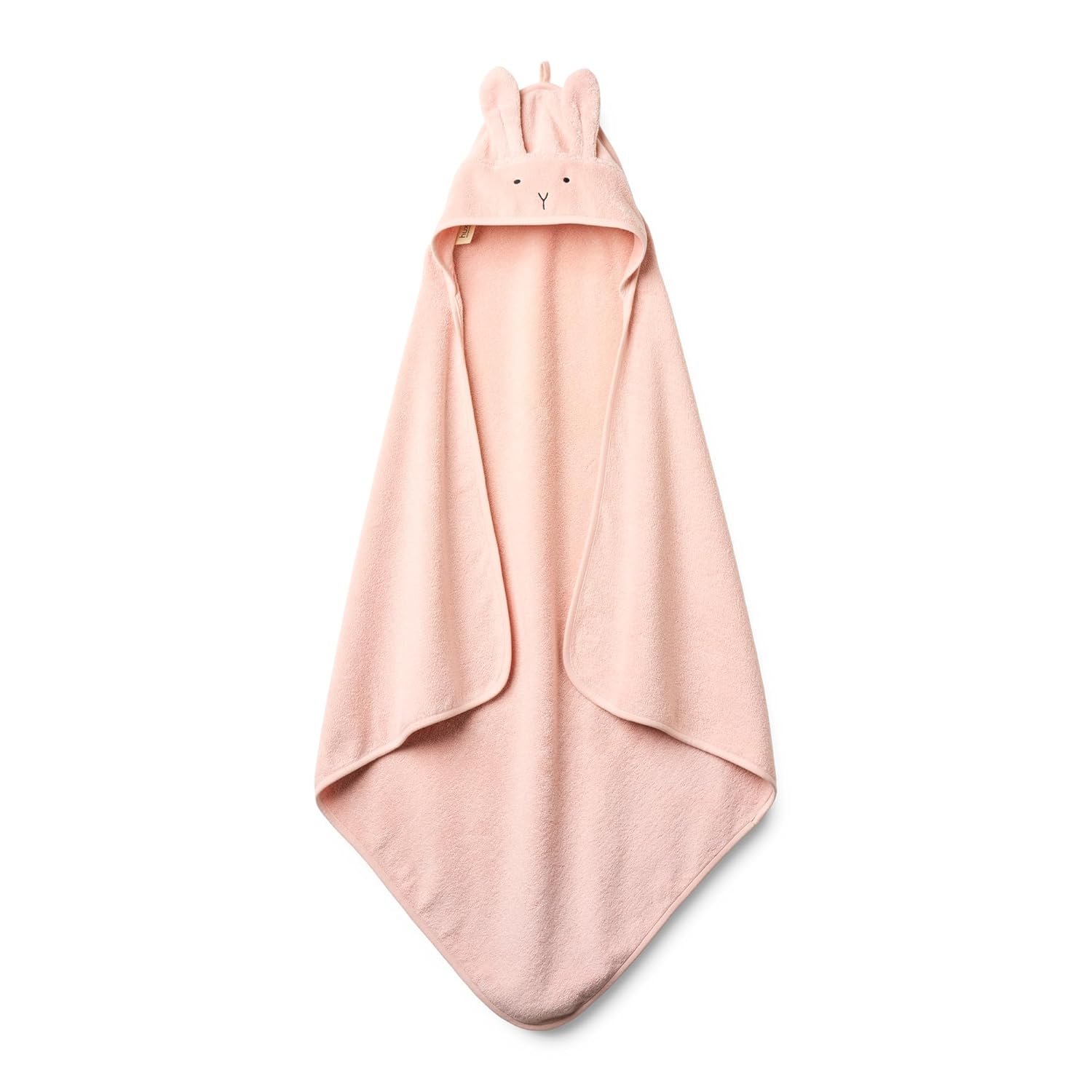 Hooded Baby Towel – 100% Organic Cotton Baby Bath Towels – Baby Girl Newborn Essentials – Super-Soft and Absorbent. (Rabbit – Blush)