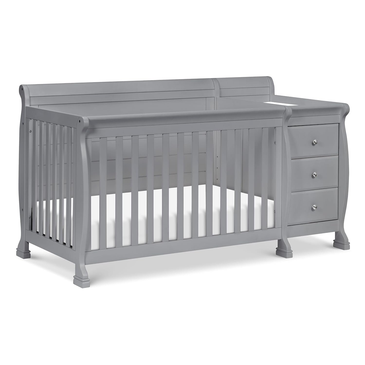 Davinci Kalani 4-in-1 Convertible Baby Crib & Changing Table Combo – GREENGUARD Gold Certified – Toddler Bed, Daybed, Full-Size Bed Conversion – 4 Adjustable Mattress Heights – Gray