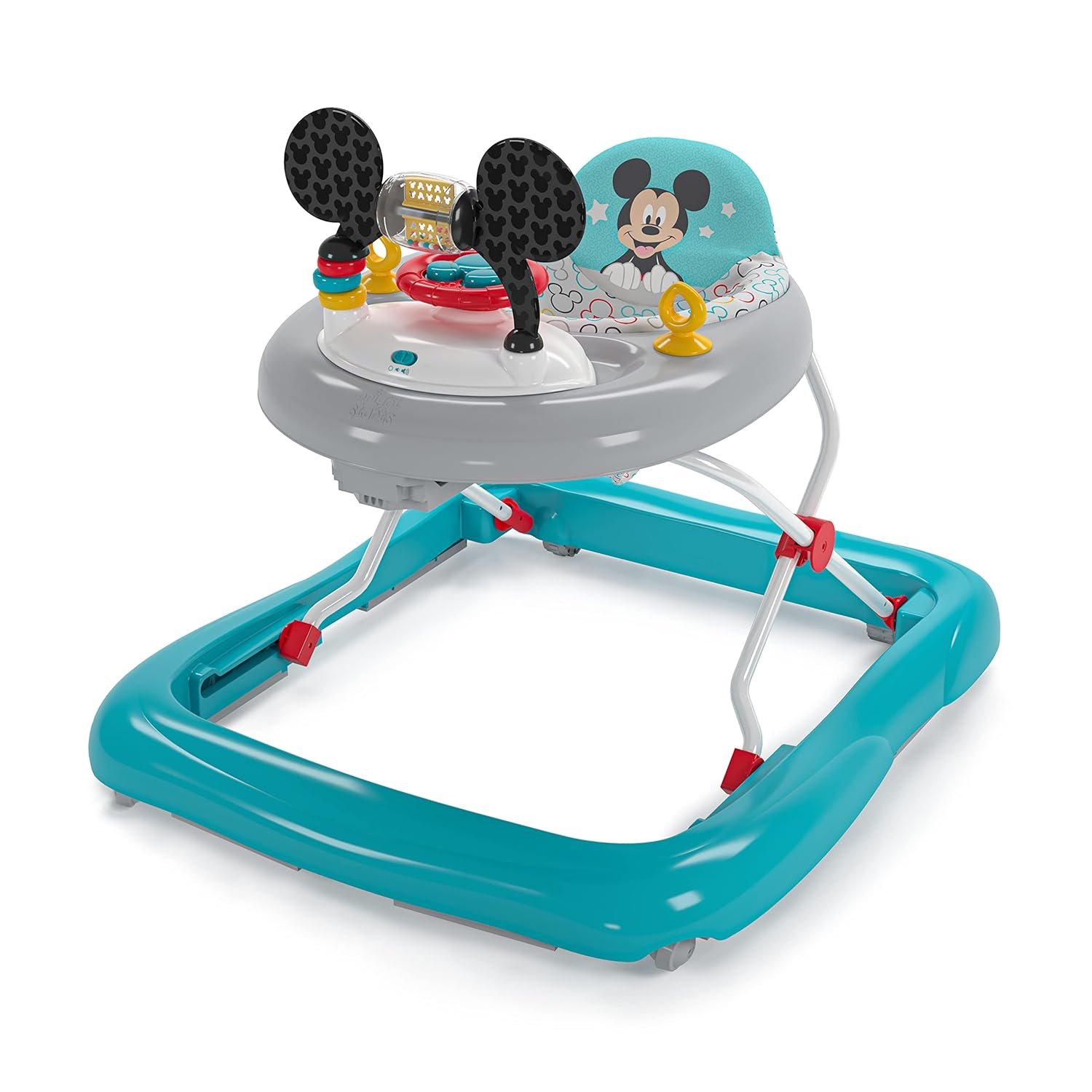 Bright Starts Disney Baby Mickey Mouse Original Bestie 2-in-1 Baby Activity Walker – Easy Fold Frame and Removable -Toy Station, 6 Months and up