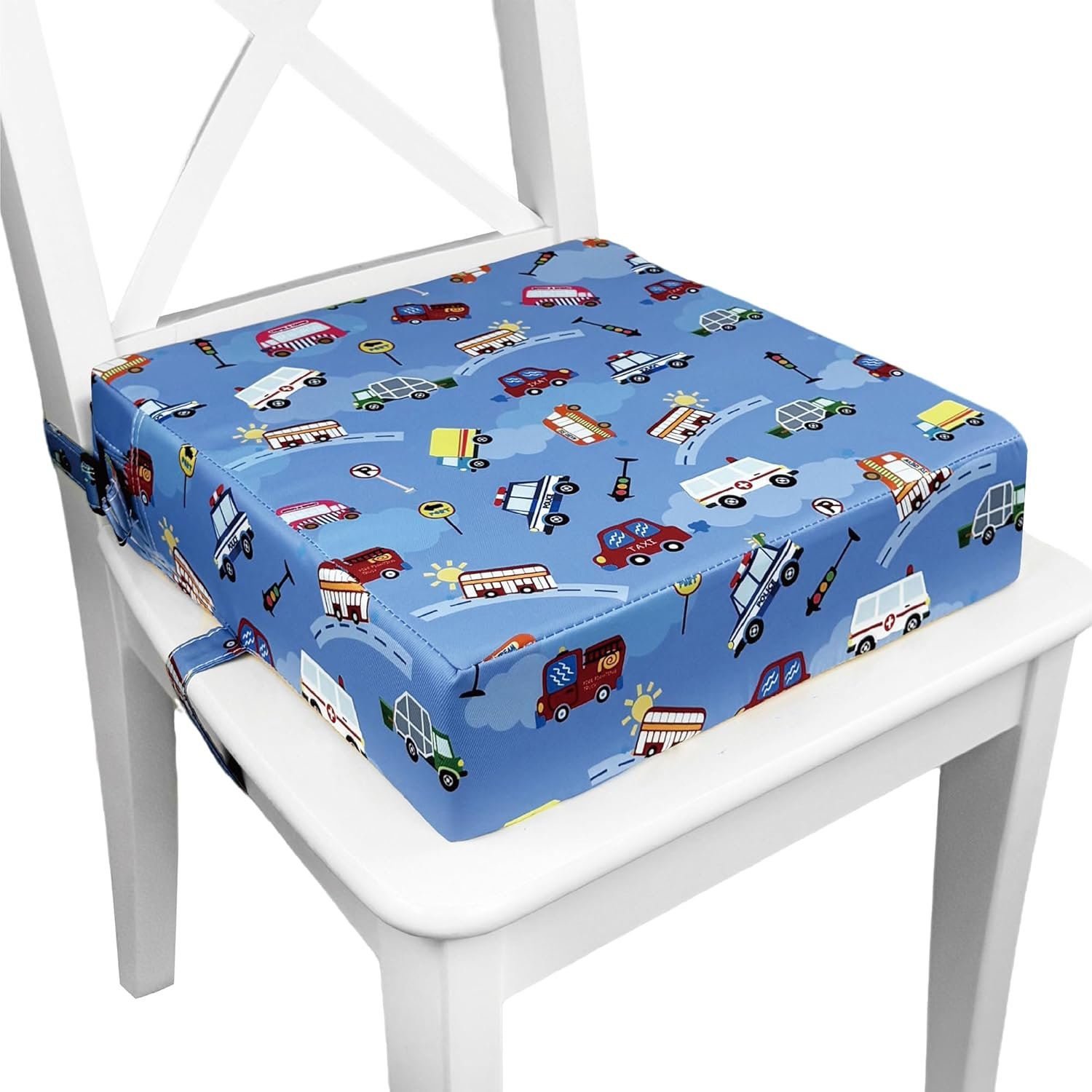 Toddler Booster Seat for Dining Table,Portable Kids Booster Seat – Adjustable, Non-Slip, Lightweight & Easy to Clean (Light Blue)