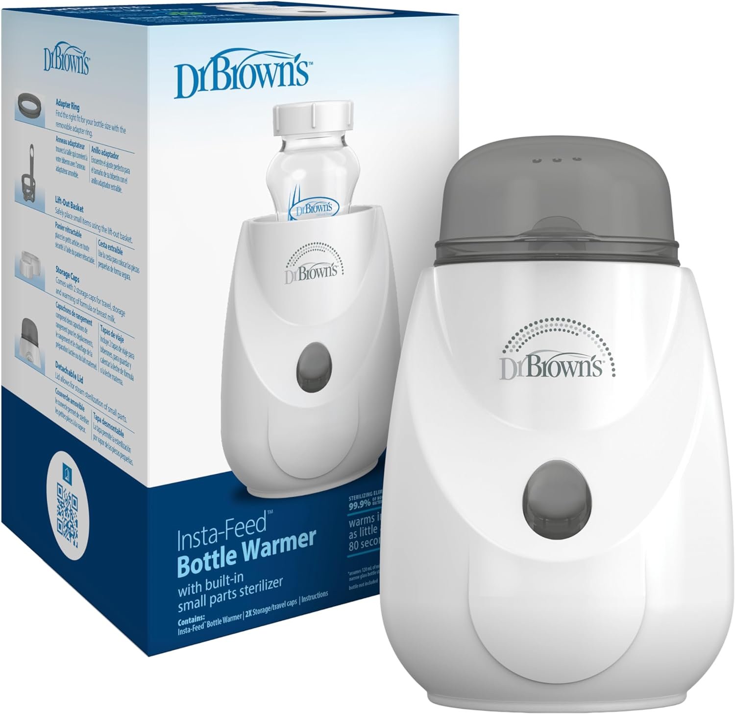 Dr. Brown’s Insta-Feed Baby Bottle Warmer and Sterilizer for Baby Bottles and Baby Food Jars, BPA-Free Plastic