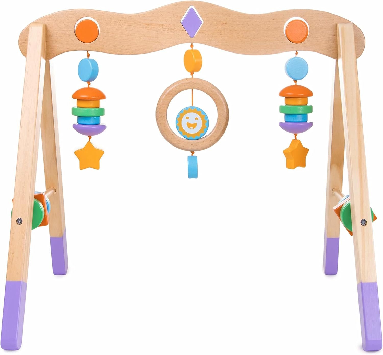 Little Olympians Wooden Baby Gym – Child Activity Center Newborns & Early Infants – Wood Mobile Interactive Play Station for Tummy Time – Educational & Developmental Learning Toys, Ages 0-5 Months