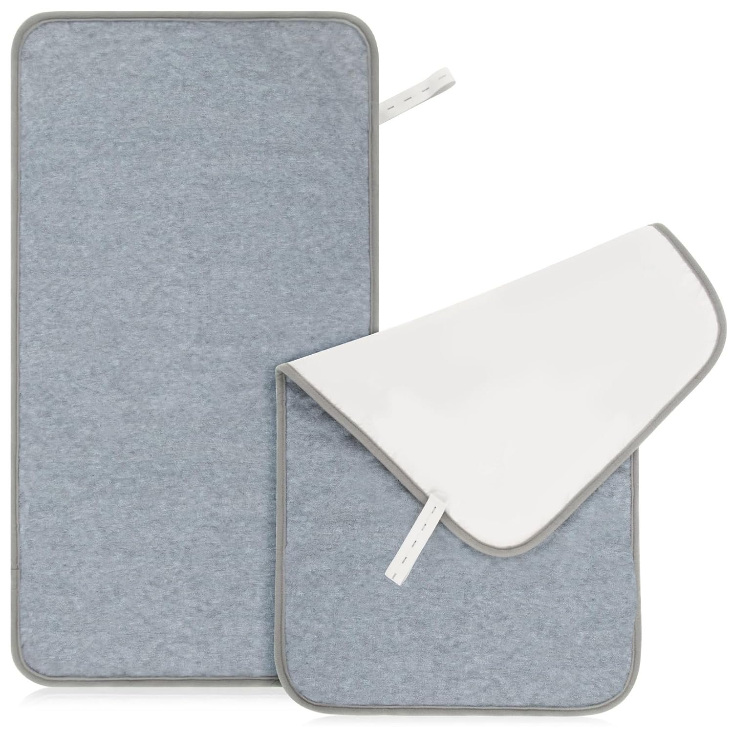 RAINFLOW Portable Changing Pads – Changing Table Liner,2 Pack Reusable Changing Pad Cover Waterproof,14.5″x 26.5″ Reusable Table Pads for Travel,Grey