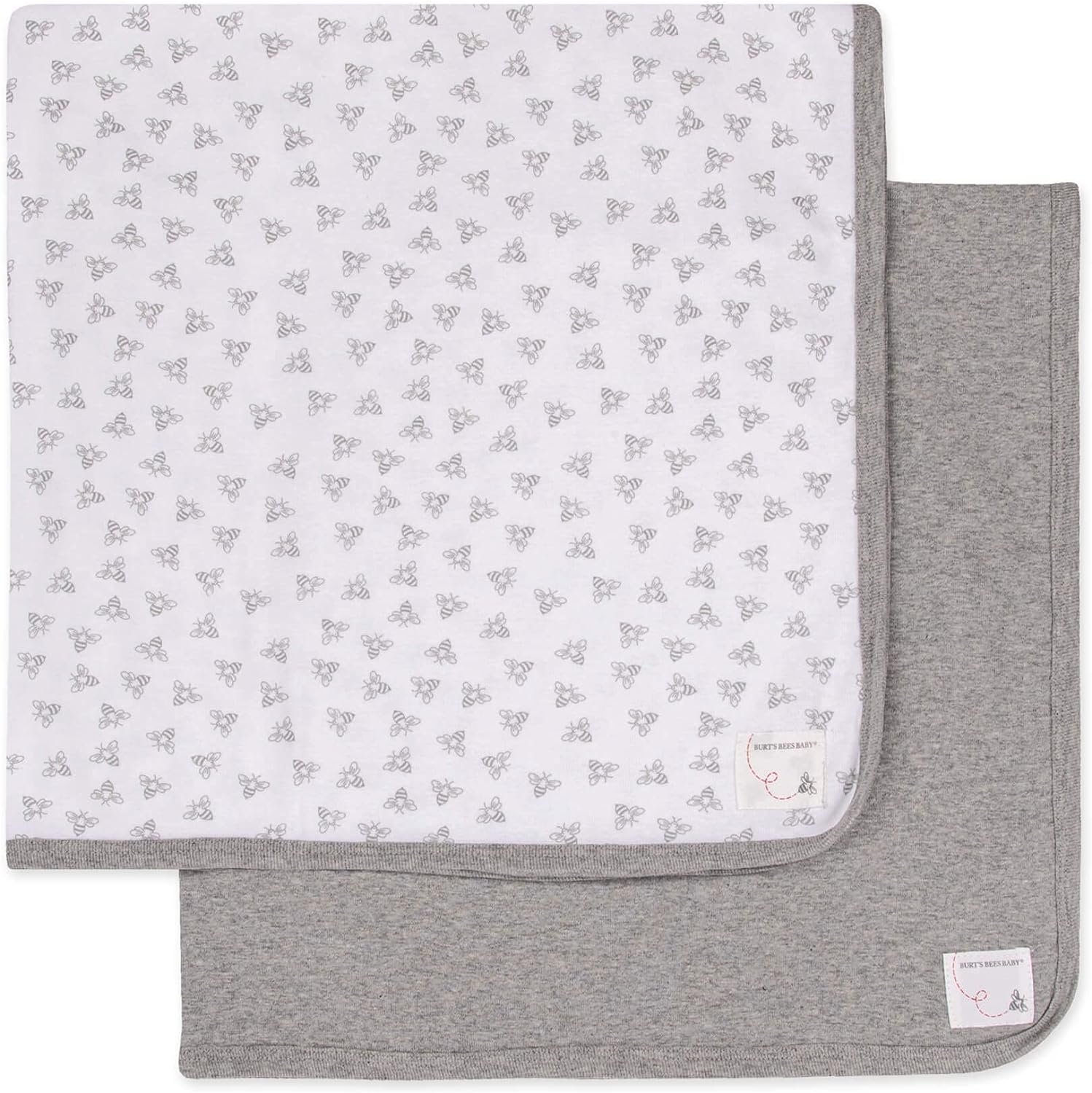 Burt’s Bees Baby Infant Receiving Blankets, Made with 100% Organic Cotton, Stretchy and Soft Honey Bee Newborn Swaddle Blanket – Size 29 x 29 Inches – 2 Pack Set