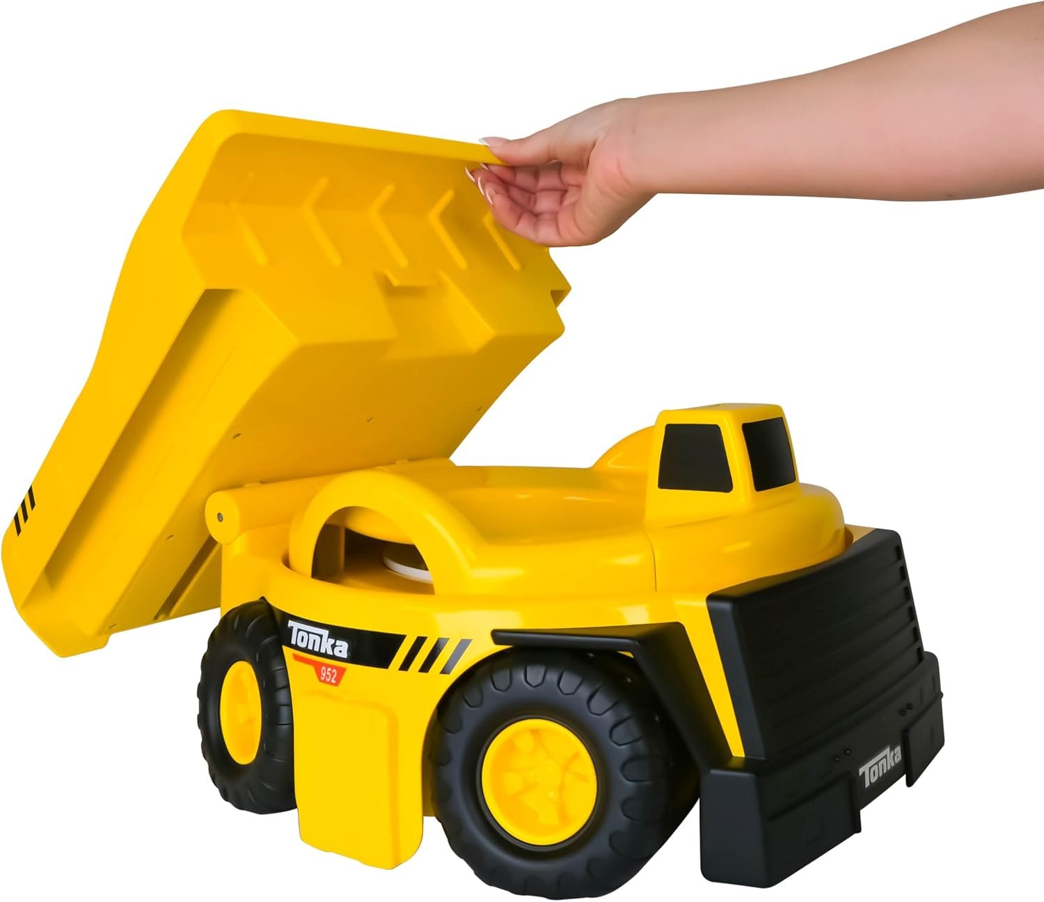 Tonka Dump Truck Potty Trainer for Toddlers, 2-in-1 Potty Chair and Potty Ring with Splash Guard, Built-in Handles, Easy Clean Removable Pot