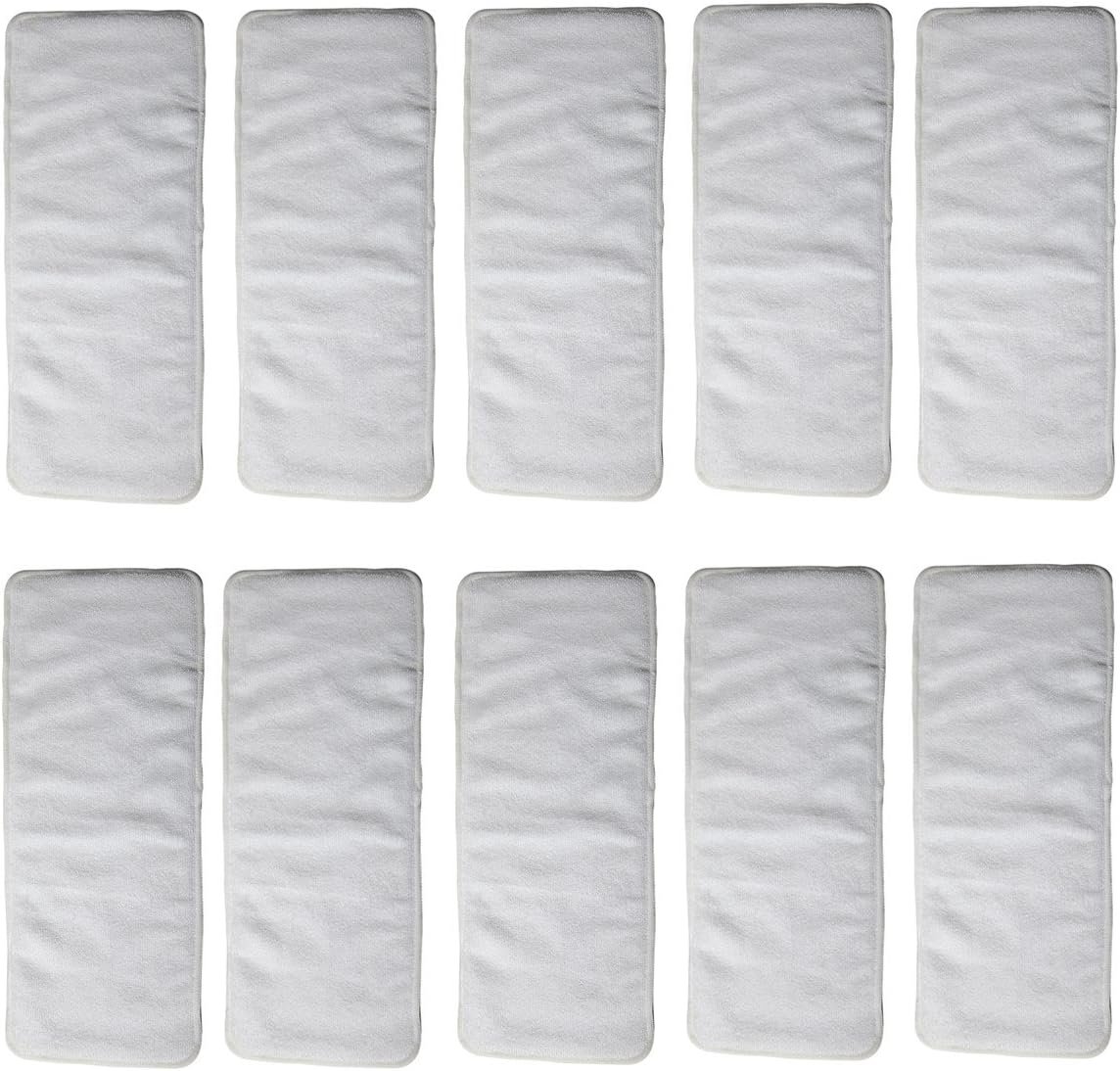 10 Inserts for Teen Adult Cloth Diaper Nappy Microfiber Reusable Washable Disability Incontinence 7.8inx19.2in/20cmx49cm