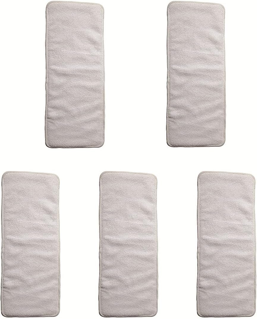 5 Pieces Microfiber Inserts for Cloth Incontinence Underwears and Adult Cloth Diapers,4 Layers,7.8 X 19.2 Inches