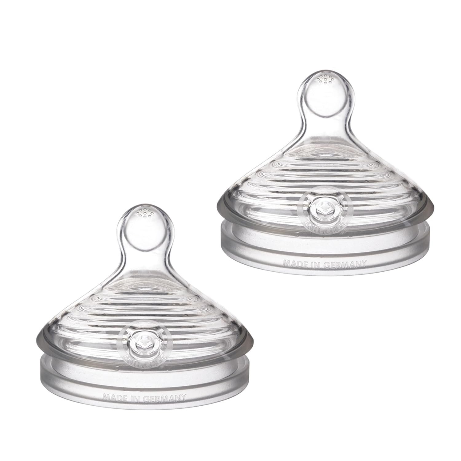 NUK Simply Natural Baby Bottle Nipples – Slow Flow, Silicone, Extra Soft, Anti-Colic Air System, BPA-Free, Pack of 2