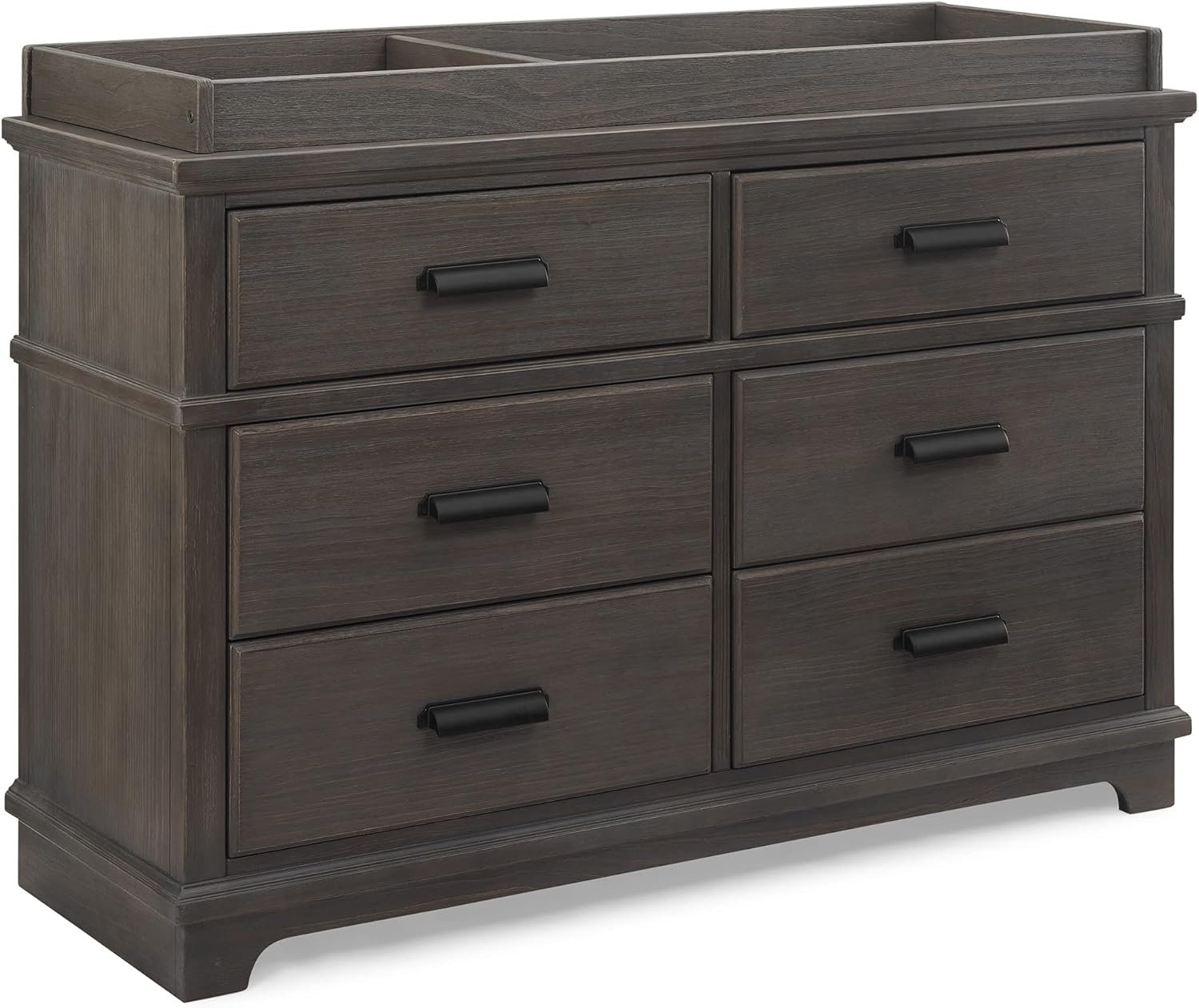 Delta Children Simmons Kids Asher 6 Drawer Dresser with Changing Top, Fully Assembled Rustic, Greenguard Gold Certified, Rustic Grey