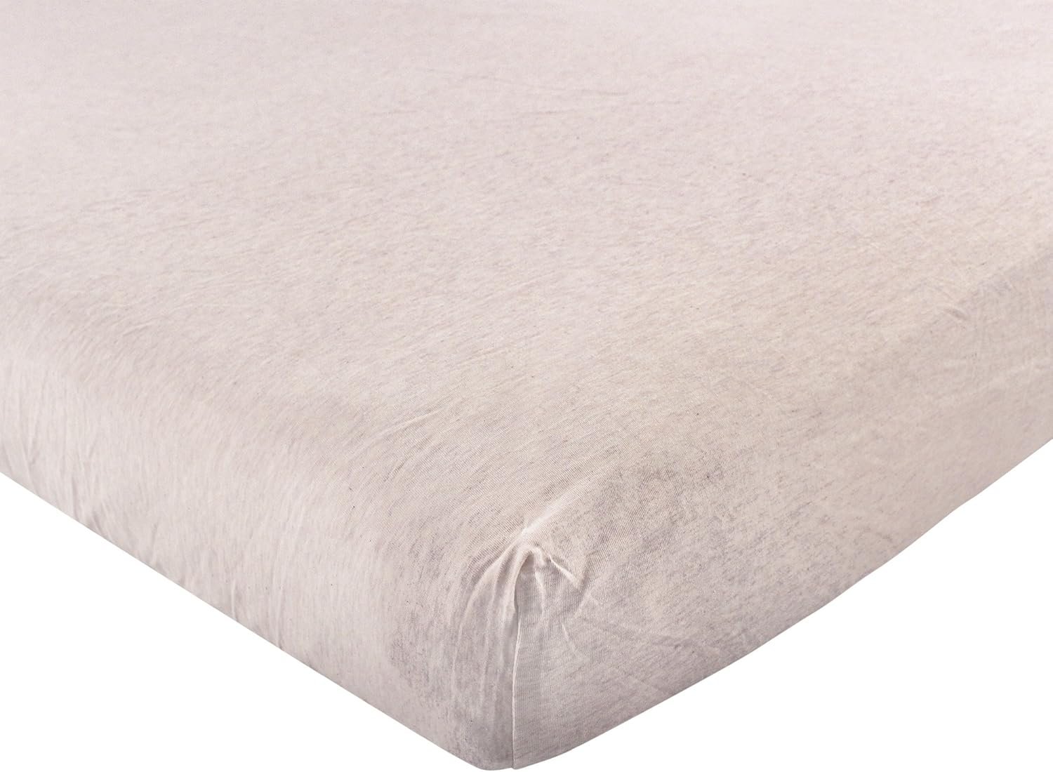 Hudson Baby Unisex Baby Cotton Fitted Crib Sheet, Oatmeal Heather, One Size