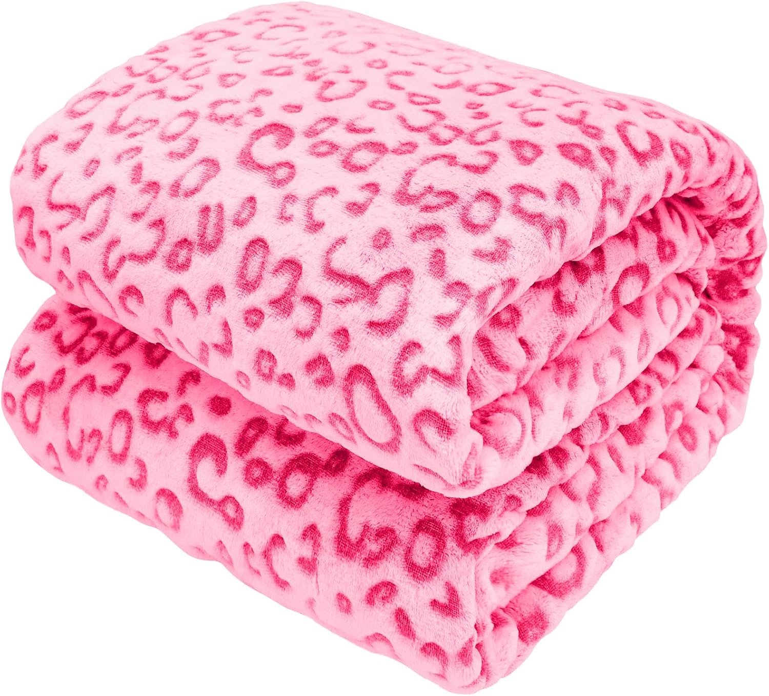 Pink Throw Blanket for Girls, Warm Soft Fuzzy Cute Small Fleece Toddler Throw Blanket for Lap Nap Daycare, Pink Gifts for Girls Women, Home Room Decor, 40×50 Inches