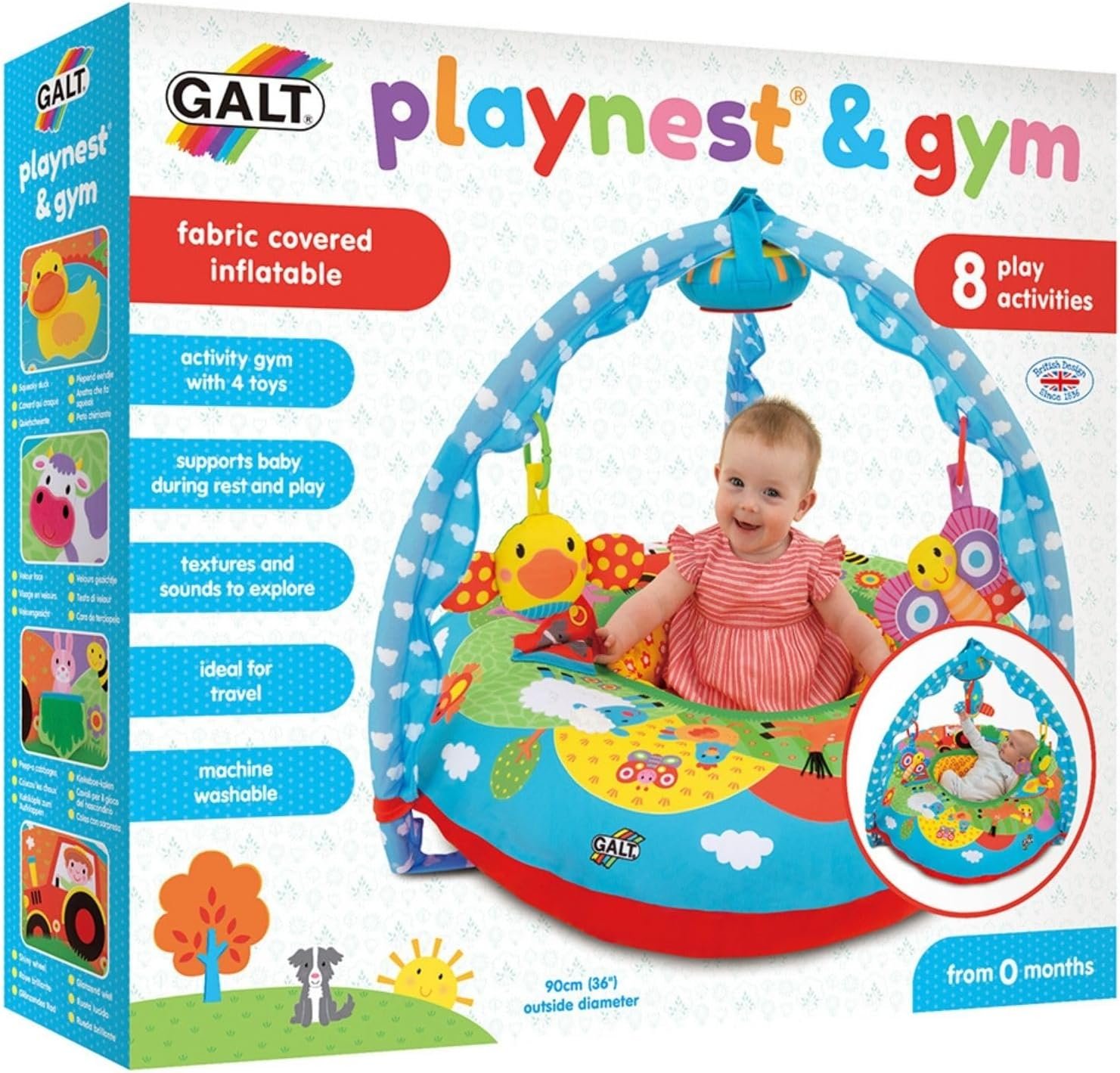 Galt Toys, Playnest & Gym – Farm, Baby Activity Center & Floor Seat