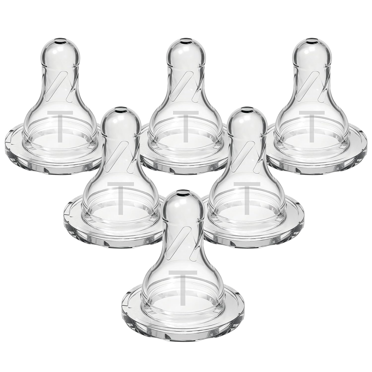 Dr. Brown’s Natural Flow Level T Narrow Baby Bottle Nipple, Newborn Slow Flow, 0m+, 100% Silicone, 6-Pack