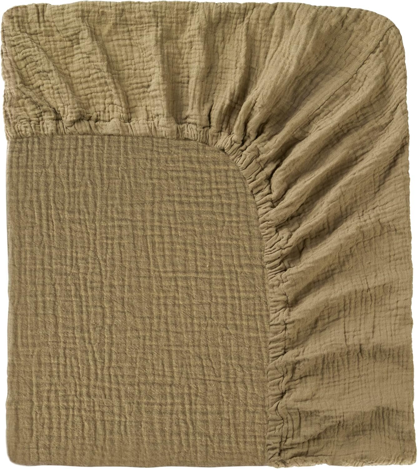 Muslin Crib Sheet 50x27in – 100% Cotton Baby Fitted Sheet for Boys & Girls, Ultra Soft & Breathable, Snug Fit with 360° Elastic, Fits Crib Mattress Up to 28″ x 52″ & Toddler Beds.