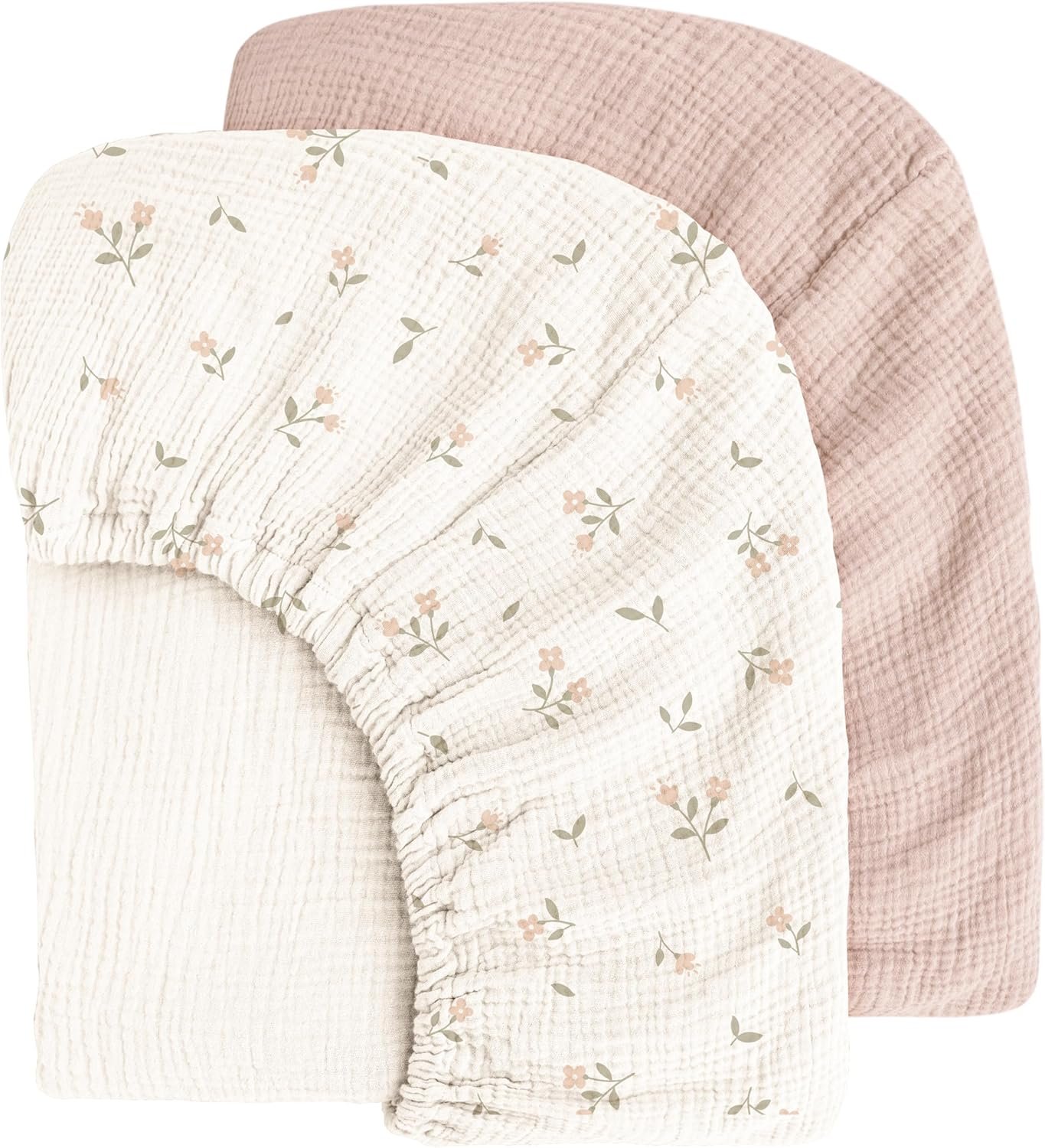 MairMore Muslin Cotton Crib Sheets – Neutral Fitted Sheets for Standard Crib& Toddler Mattress Soft and Breathable Baby Sheets for Boys and Girls – 28″x52″